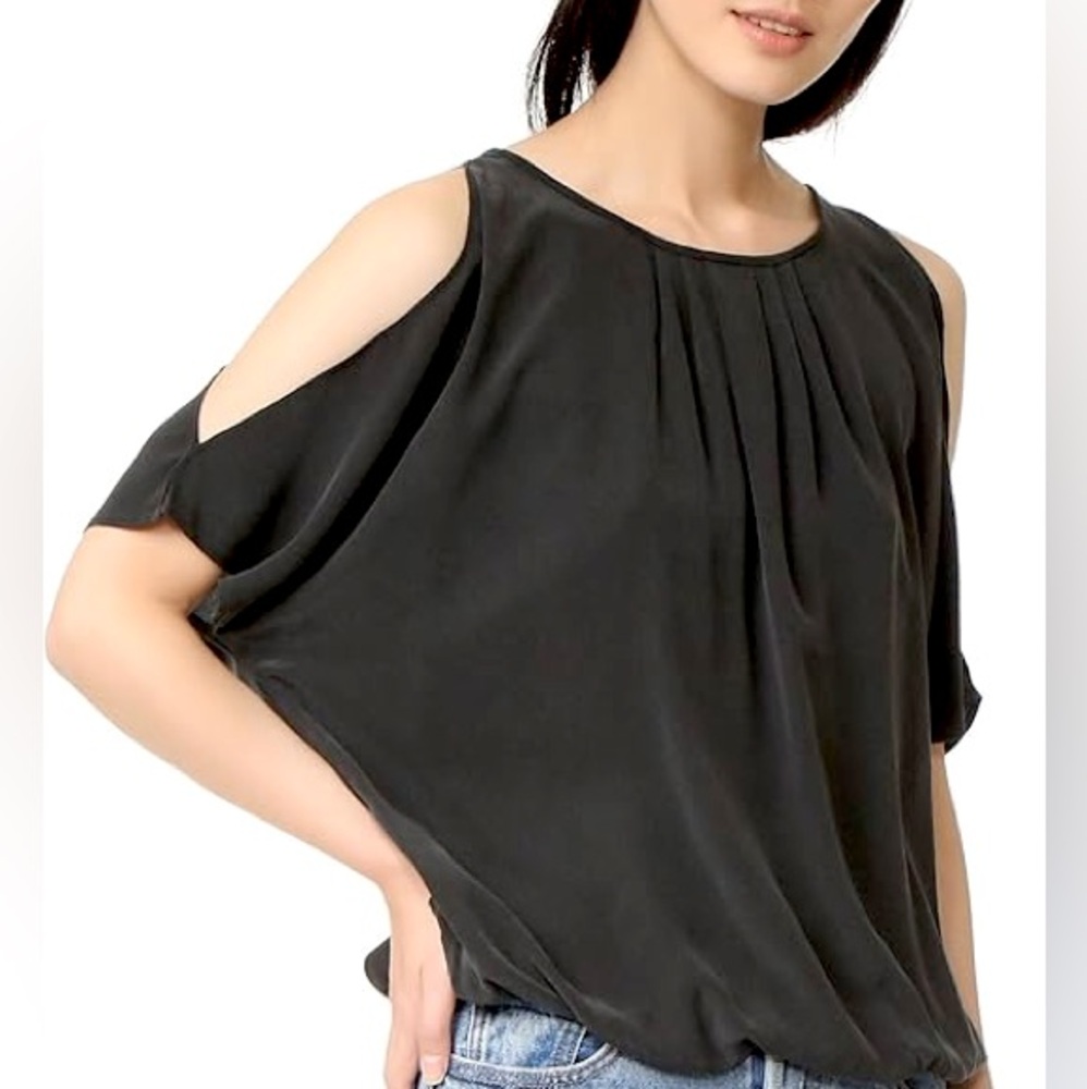 Joie Cold‑Shoulder Silk Top, NEW